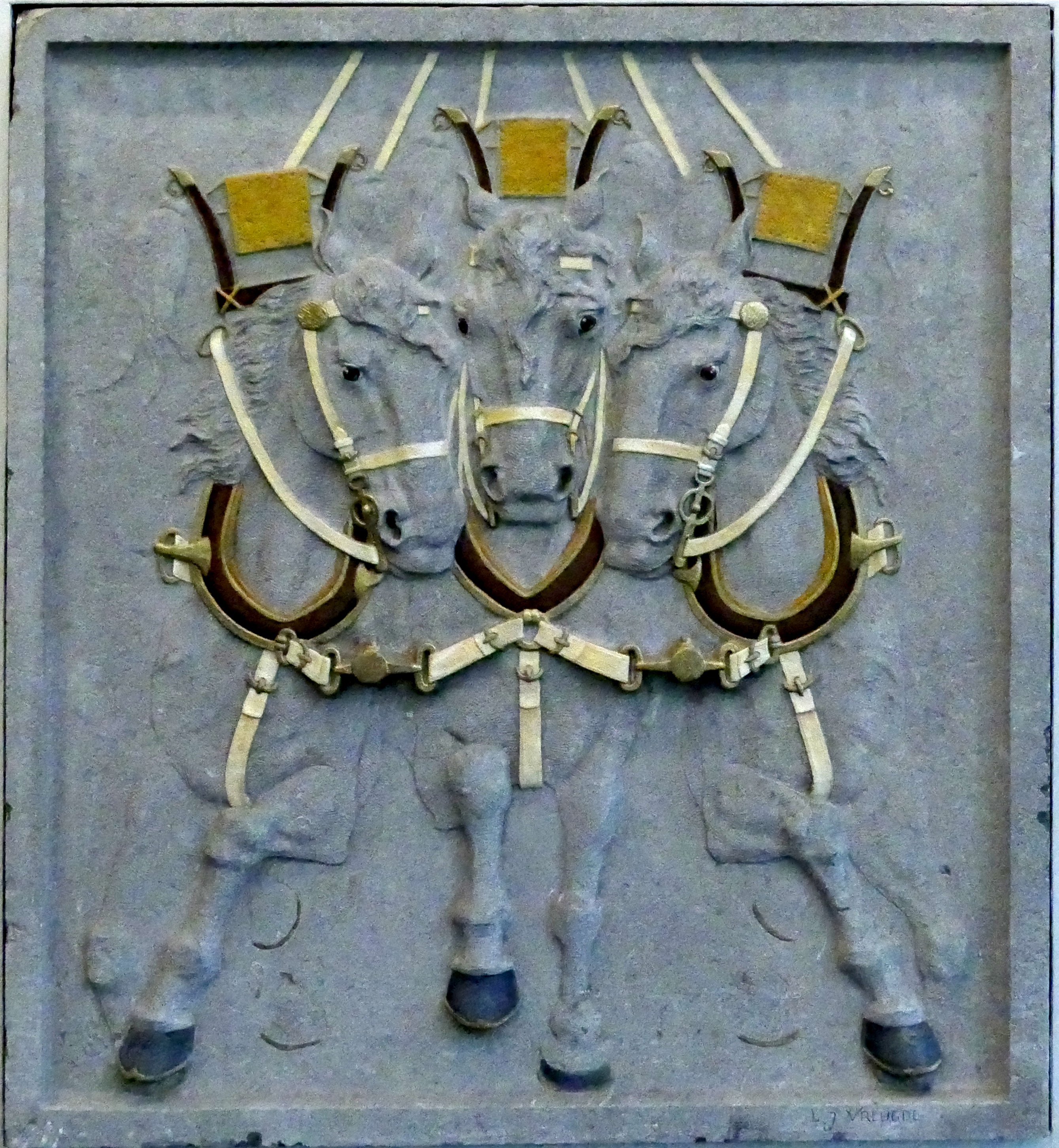 Paardentableau in de hal van het Haarlemse provinciekantoor